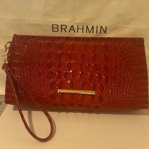 Brahmin Kayla Malbourne Umbra Leather Wristlet Bag